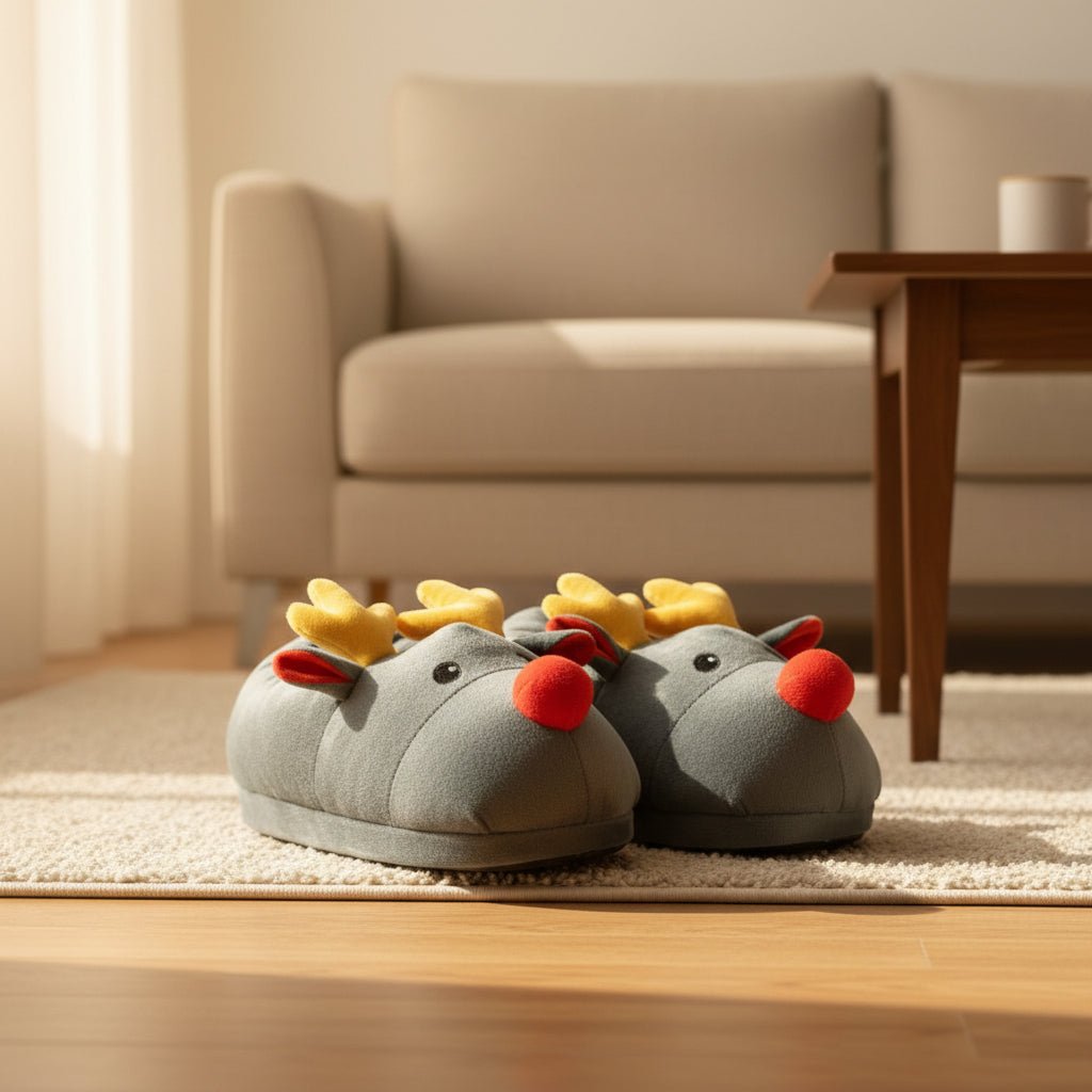 Cozy Fleece House Slippers - Non-Slip Gray Unisex Comfort Footwear 6