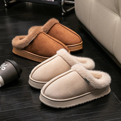 Cozy Fluffy Slippers - Thick Sole Anti-Slip Indoor Footwear for Winter Comfort 0