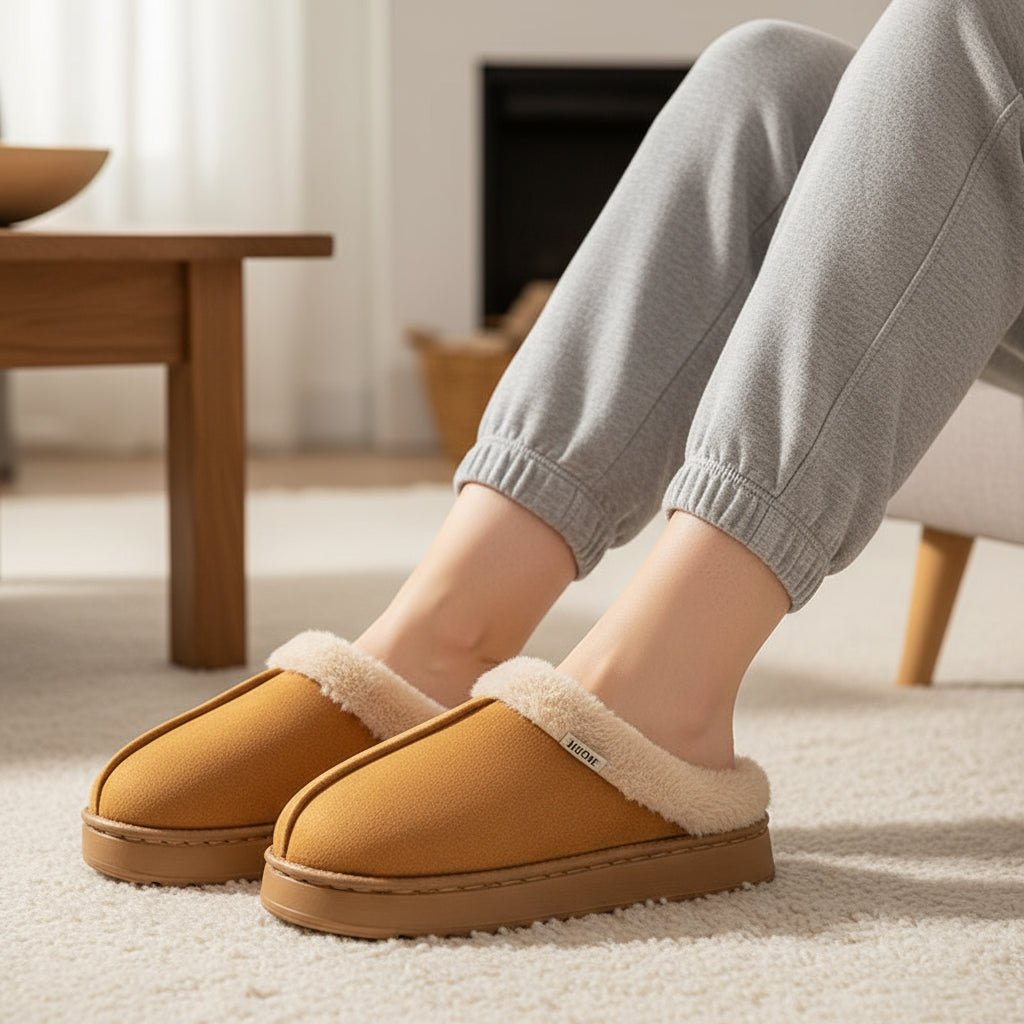 Cozy Fluffy Slippers - Thick Sole Anti-Slip Indoor Footwear for Winter Comfort 1