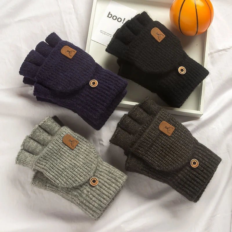 Cozy Knitted Fingerless Gloves - Touch Screen Compatible Warm Winter Wear 2