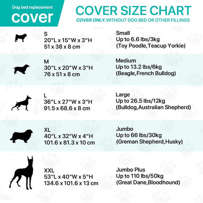 Cozy Orthopedic Dog Bed Cover for Large Dogs - Washable, Waterproof & Soft 4