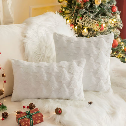 Cozy Plush Christmas Tree Cushion Cover - Ultra-Soft Holiday Decor 1