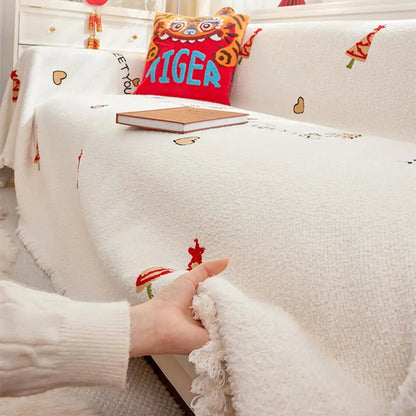 Cozy Plush Sofa Blanket - Ultra-Soft Christmas Tree Design for Holiday Comfort 5