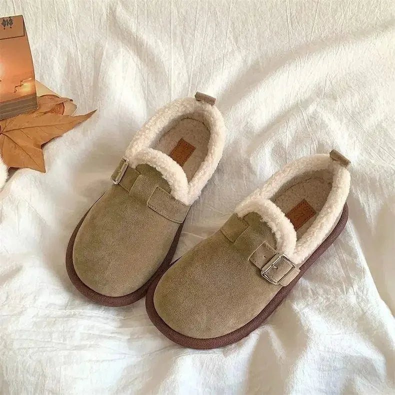 Cozy Retro Slip-On Sneakers with Fleece Lining for All-Day Comfort 8