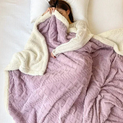 Cozy Soft Woolen Throw Blanket - Luxurious Lamb Velvet Flannel for Home & Office 8