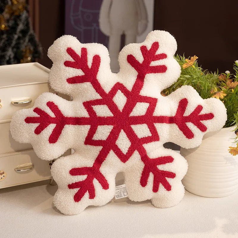 Cozy Winter Snowflake Plush Pillow Cushion - Soft Holiday Decor for All Ages 0