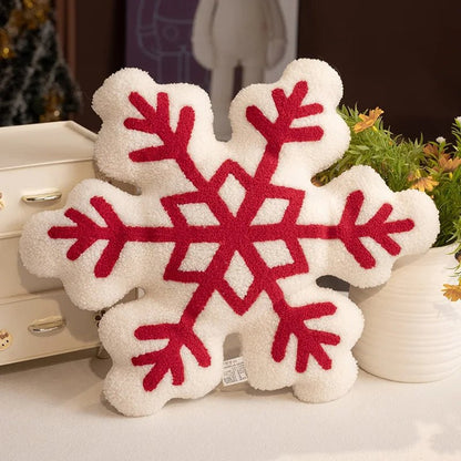 Cozy Winter Snowflake Plush Pillow Cushion - Soft Holiday Decor for All Ages 0