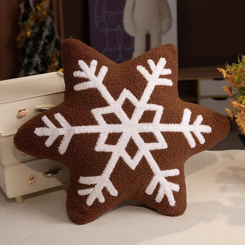 Cozy Winter Snowflake Plush Pillow Cushion - Soft Holiday Decor for All Ages 1