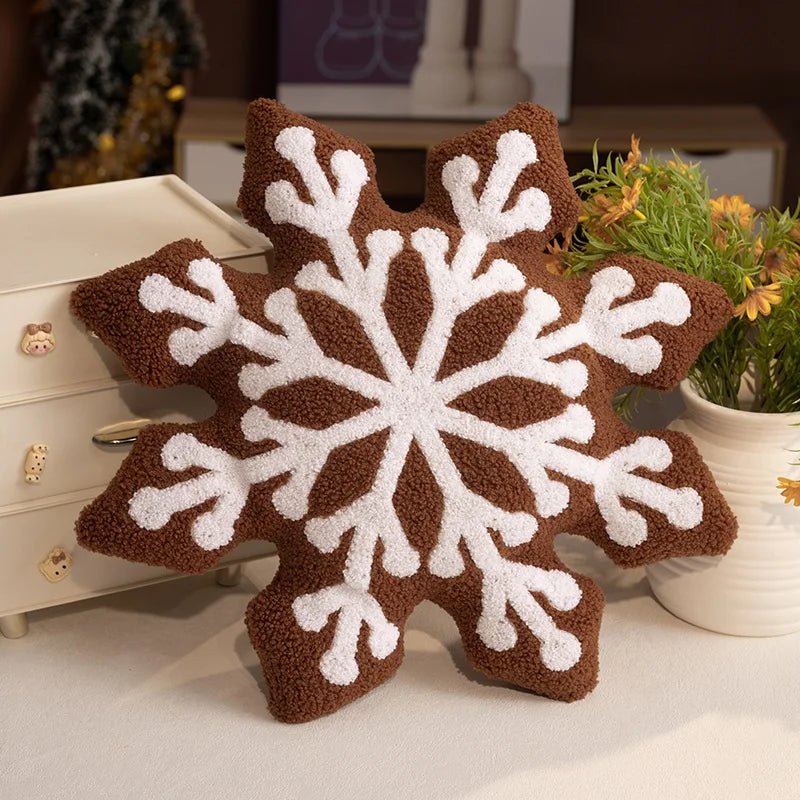 Cozy Winter Snowflake Plush Pillow Cushion - Soft Holiday Decor for All Ages 6