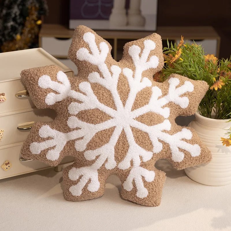 Cozy Winter Snowflake Plush Pillow Cushion - Soft Holiday Decor for All Ages 7