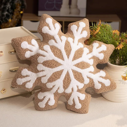 Cozy Winter Snowflake Plush Pillow Cushion - Soft Holiday Decor for All Ages 7