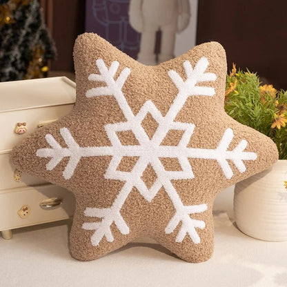Cozy Winter Snowflake Plush Pillow Cushion - Soft Holiday Decor for All Ages 8