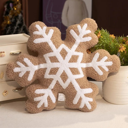 Cozy Winter Snowflake Plush Pillow Cushion - Soft Holiday Decor for All Ages 9