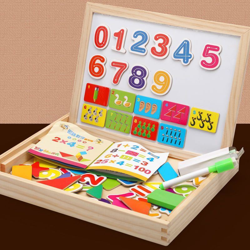 Create & Play - 2-in-1 Montessori Drawing Table with Magnetic Whiteboard & Chalkboard 4
