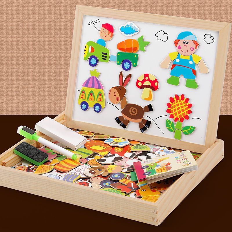 Create & Play - 2-in-1 Montessori Drawing Table with Magnetic Whiteboard & Chalkboard 5