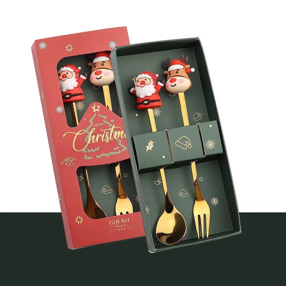 Creative Christmas Tree - 4-Piece Stainless Steel Spoon & Fork Set for Holiday Cheer 15