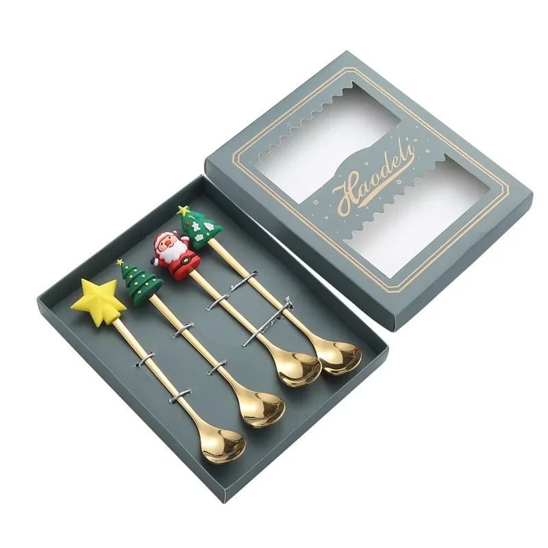 Creative Christmas Tree - 4-Piece Stainless Steel Spoon & Fork Set for Holiday Cheer 19