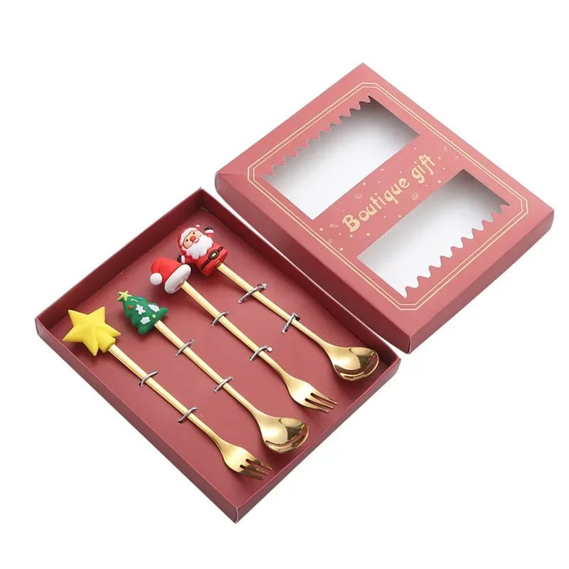 Creative Christmas Tree - 4-Piece Stainless Steel Spoon & Fork Set for Holiday Cheer 20
