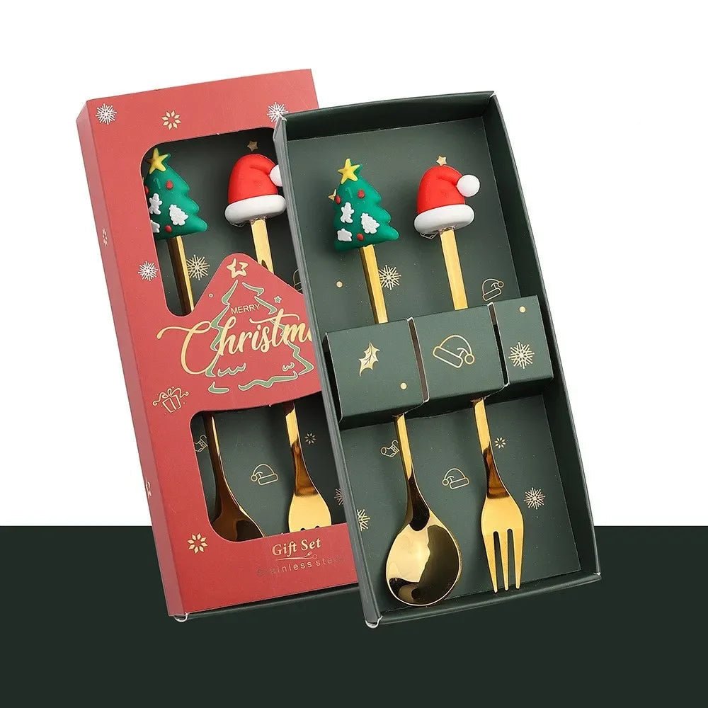 Creative Christmas Tree - 4-Piece Stainless Steel Spoon & Fork Set for Holiday Cheer 22