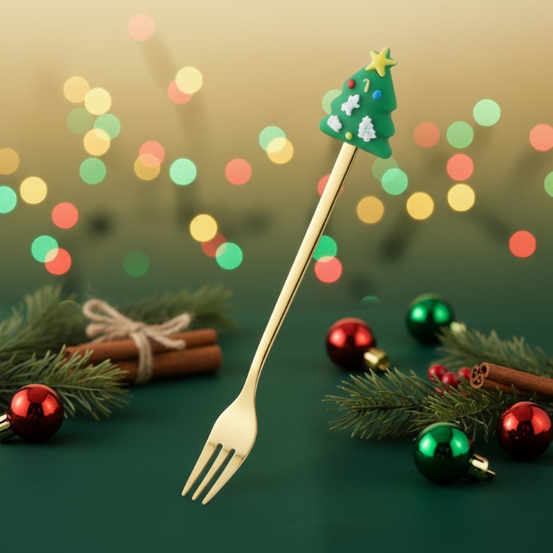 Creative Christmas Tree - 4-Piece Stainless Steel Spoon & Fork Set for Holiday Cheer 7