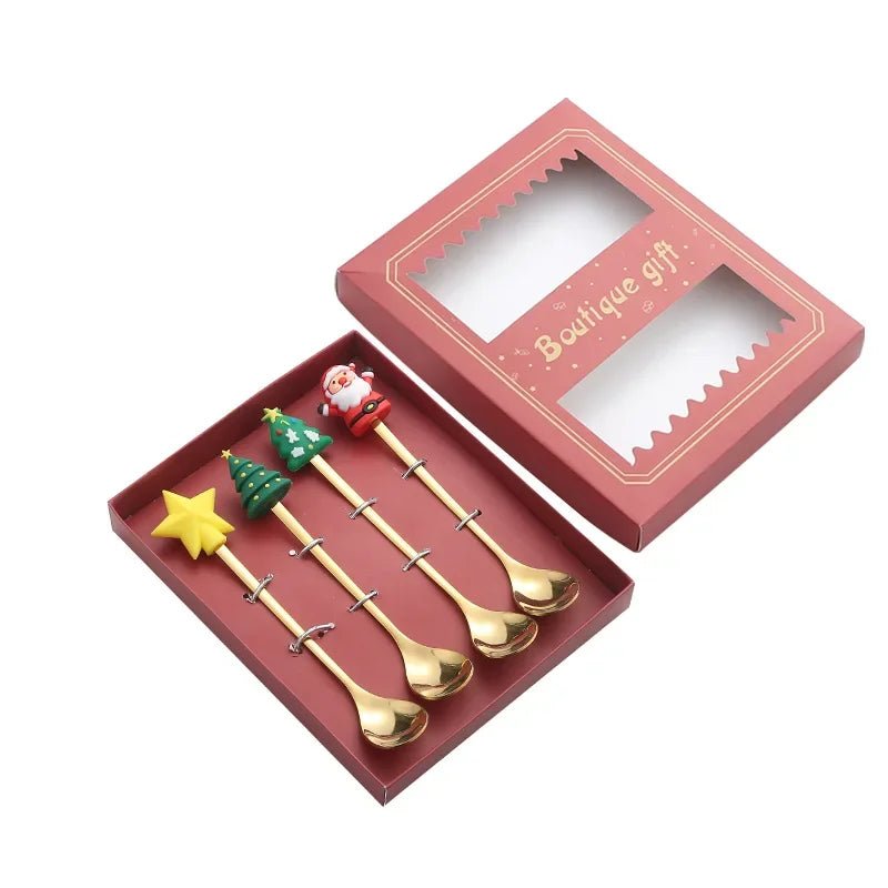 Creative Christmas Tree - 4-Piece Stainless Steel Spoon & Fork Set for Holiday Cheer 9