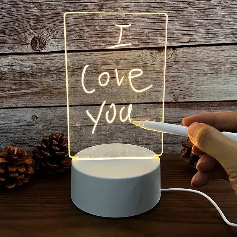 Creative LED Acrylic Drawing Board - USB Powered Message Board with Erasable Pen 3