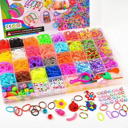 Creative Loom Bands Set - DIY Rainbow Bracelet Making Kit for Kids, Easy Assembly & Educational Fun 0