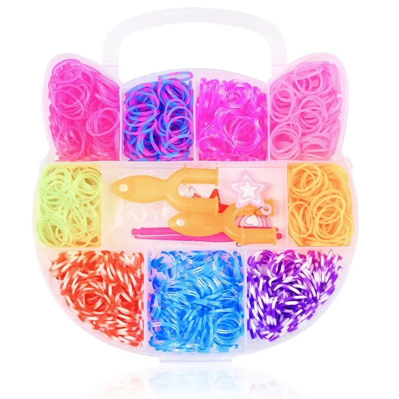 Creative Loom Bands Set - DIY Rainbow Bracelet Making Kit for Kids, Easy Assembly & Educational Fun 12