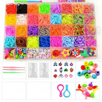 Creative Loom Bands Set - DIY Rainbow Bracelet Making Kit for Kids, Easy Assembly & Educational Fun 13
