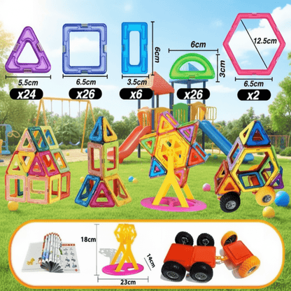 Creative Magnetic Building Blocks Set for Kids - Enhance Imagination & Skills 0