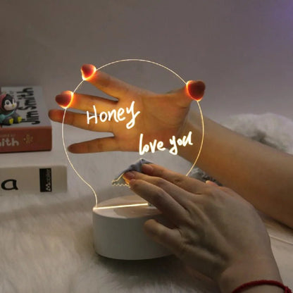 Creative USB Acrylic Message Board Lamp with Warm LED Lights 1