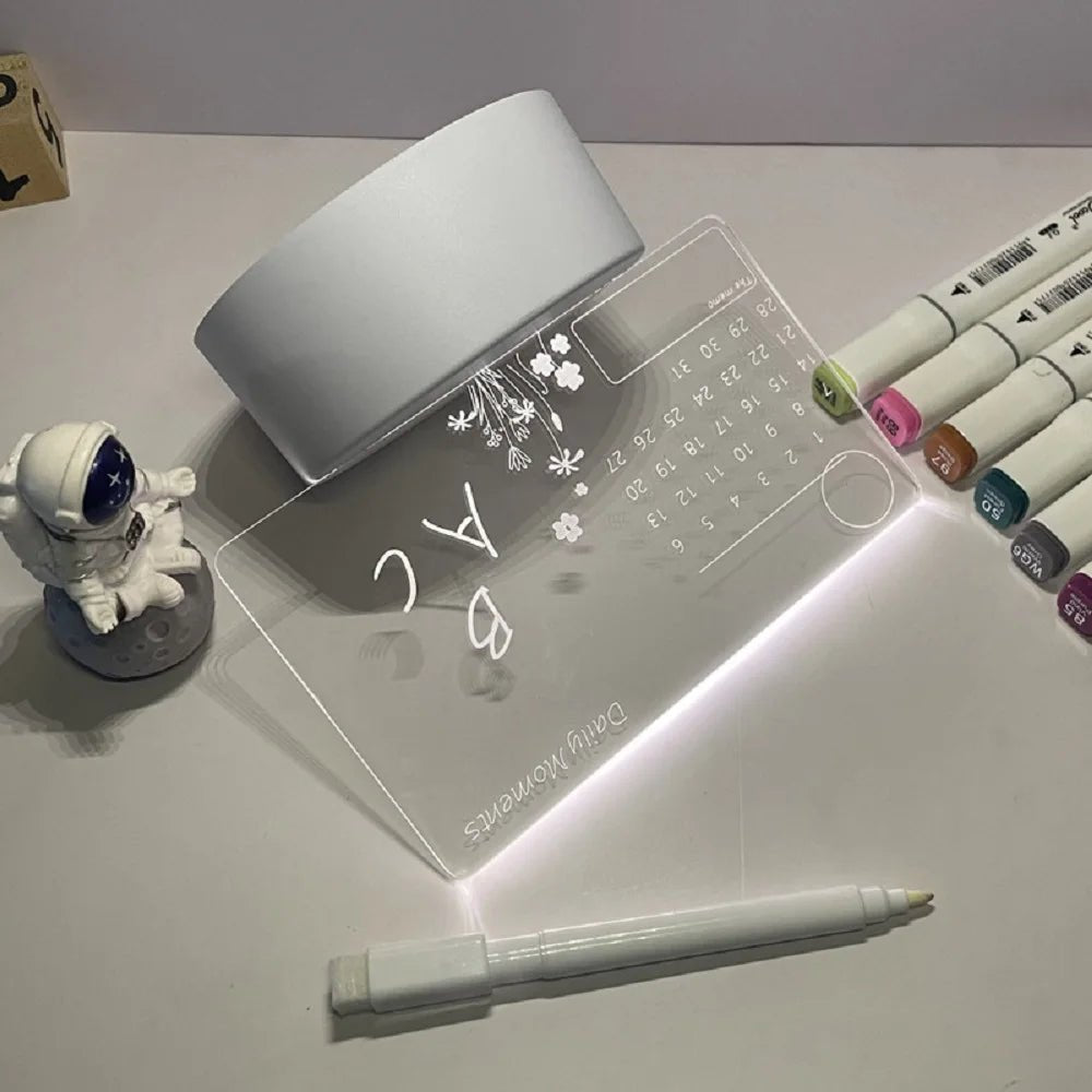 Creative USB Acrylic Message Board Lamp with Warm LED Lights 4