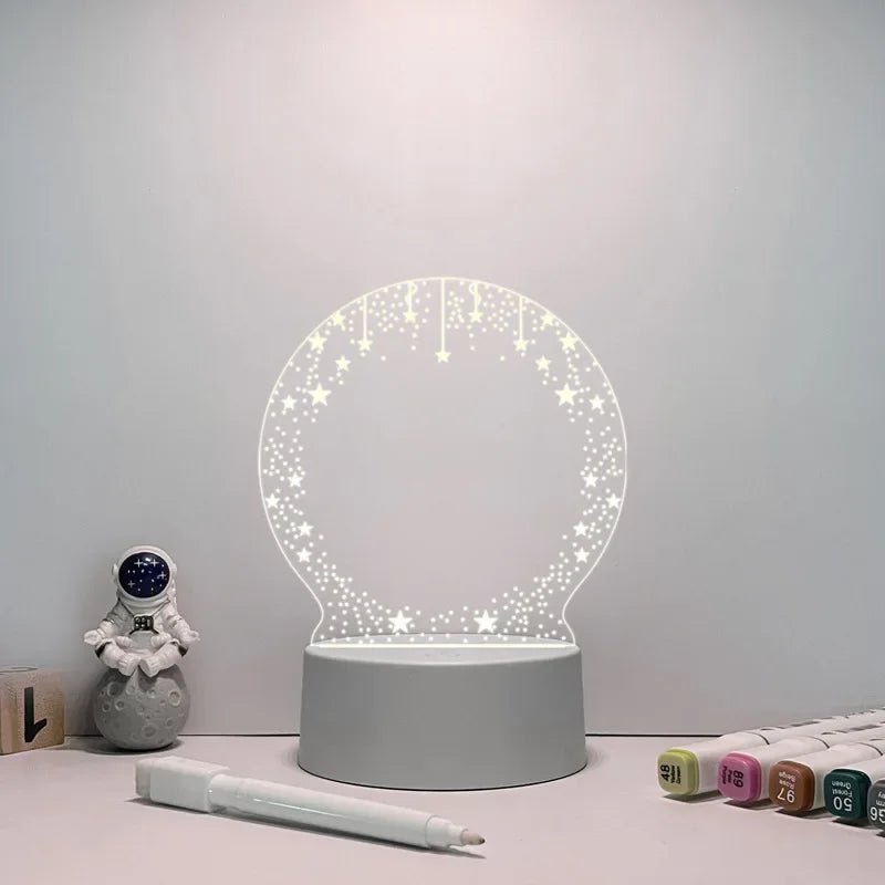 Creative USB Acrylic Message Board Lamp with Warm LED Lights 6