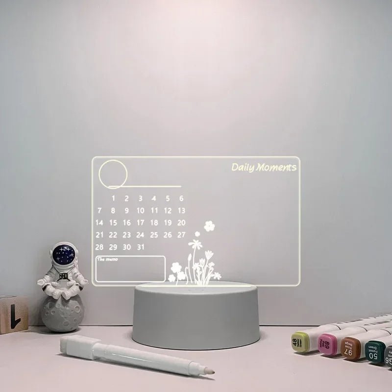 Creative USB Acrylic Message Board Lamp with Warm LED Lights 7