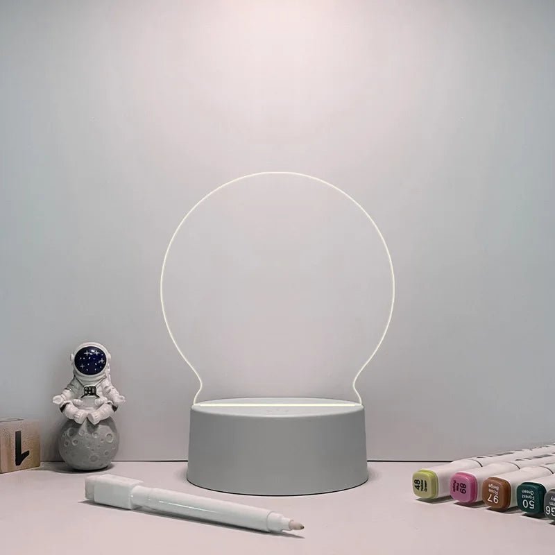 Creative USB Acrylic Message Board Lamp with Warm LED Lights 9