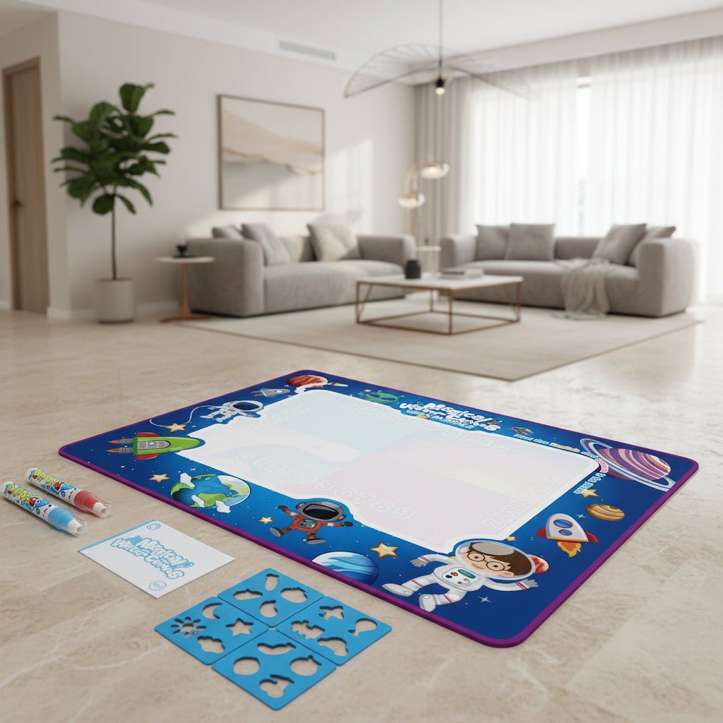 Creative Water Drawing Mat - 100 x 80cm Reusable Fun for Kids with Magic Pen 0
