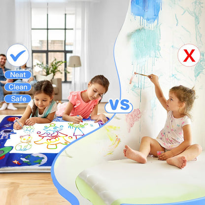 Creative Water Drawing Mat - 100 x 80cm Reusable Fun for Kids with Magic Pen 3