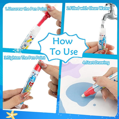 Creative Water Drawing Mat - 100 x 80cm Reusable Fun for Kids with Magic Pen 5