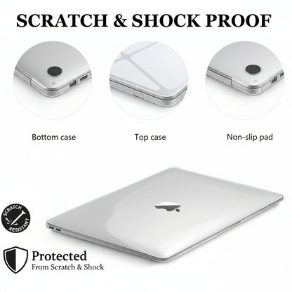 Crystal Clear Laptop Case for MacBook Air & Pro - Durable Hard Protection 4