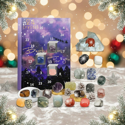 Crystal Gemstones Advent Calendar - 24 Days Christmas Countdown with Unique Crystals 0