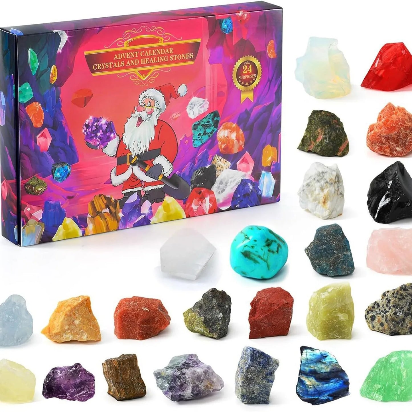 Crystal Gemstones Advent Calendar - 24 Days Christmas Countdown with Unique Crystals 12