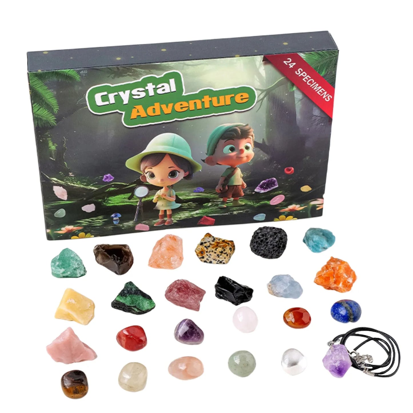 Crystal Gemstones Advent Calendar - 24 Days Christmas Countdown with Unique Crystals 14