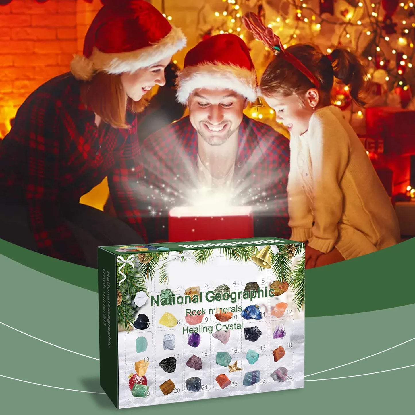 Crystal Gemstones Advent Calendar - 24 Days Christmas Countdown with Unique Crystals 15