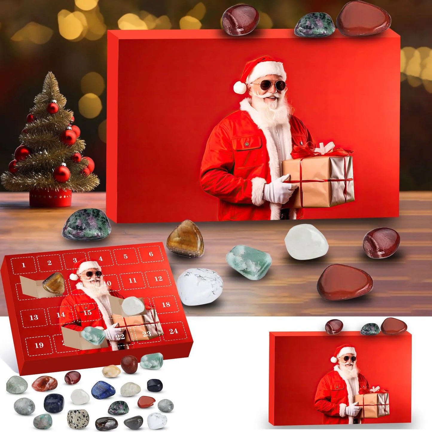 Crystal Gemstones Advent Calendar - 24 Days Christmas Countdown with Unique Crystals 17