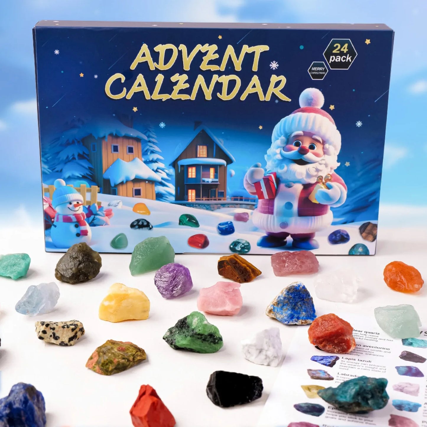 Crystal Gemstones Advent Calendar - 24 Days Christmas Countdown with Unique Crystals 7