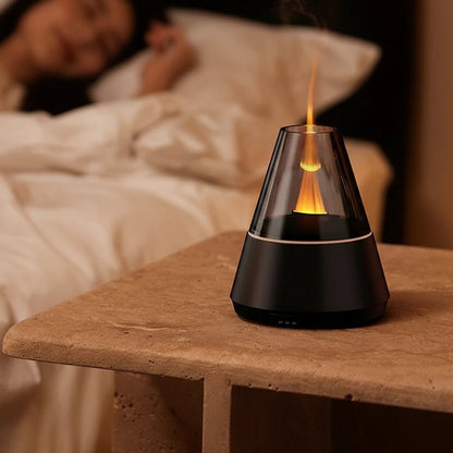 Crystal Stone Aroma Diffuser - 3D Fire Design Essential Oil Aromatherapy 1