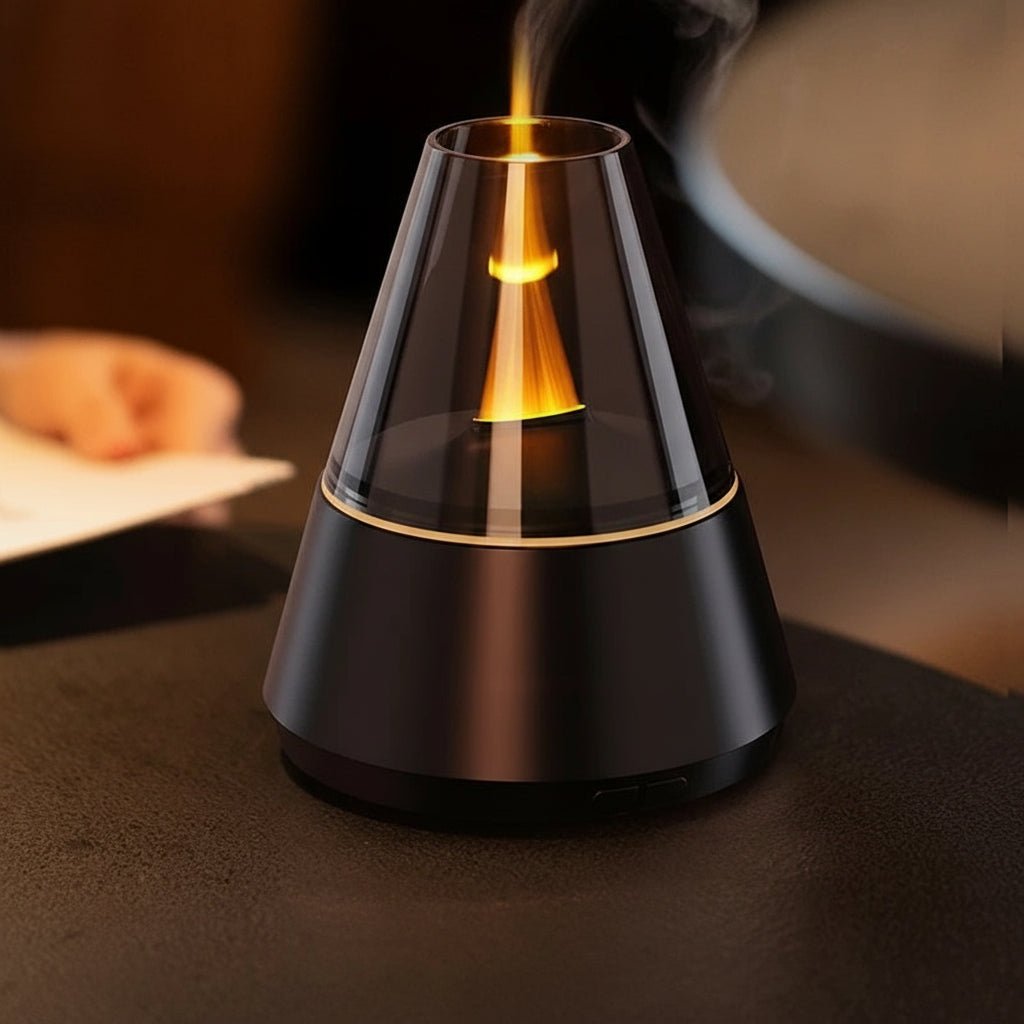 Crystal Stone Aroma Diffuser - 3D Fire Design Essential Oil Aromatherapy 2