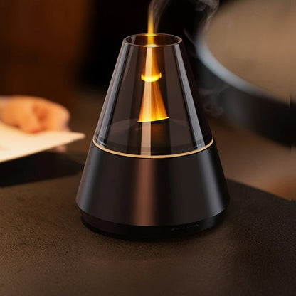 Crystal Stone Aroma Diffuser - 3D Fire Design Essential Oil Aromatherapy 2