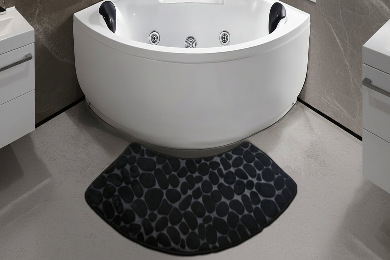 Curved Bathroom Mat - Absorbent Non-Slip Bath Rug for Safe Shower Use 9
