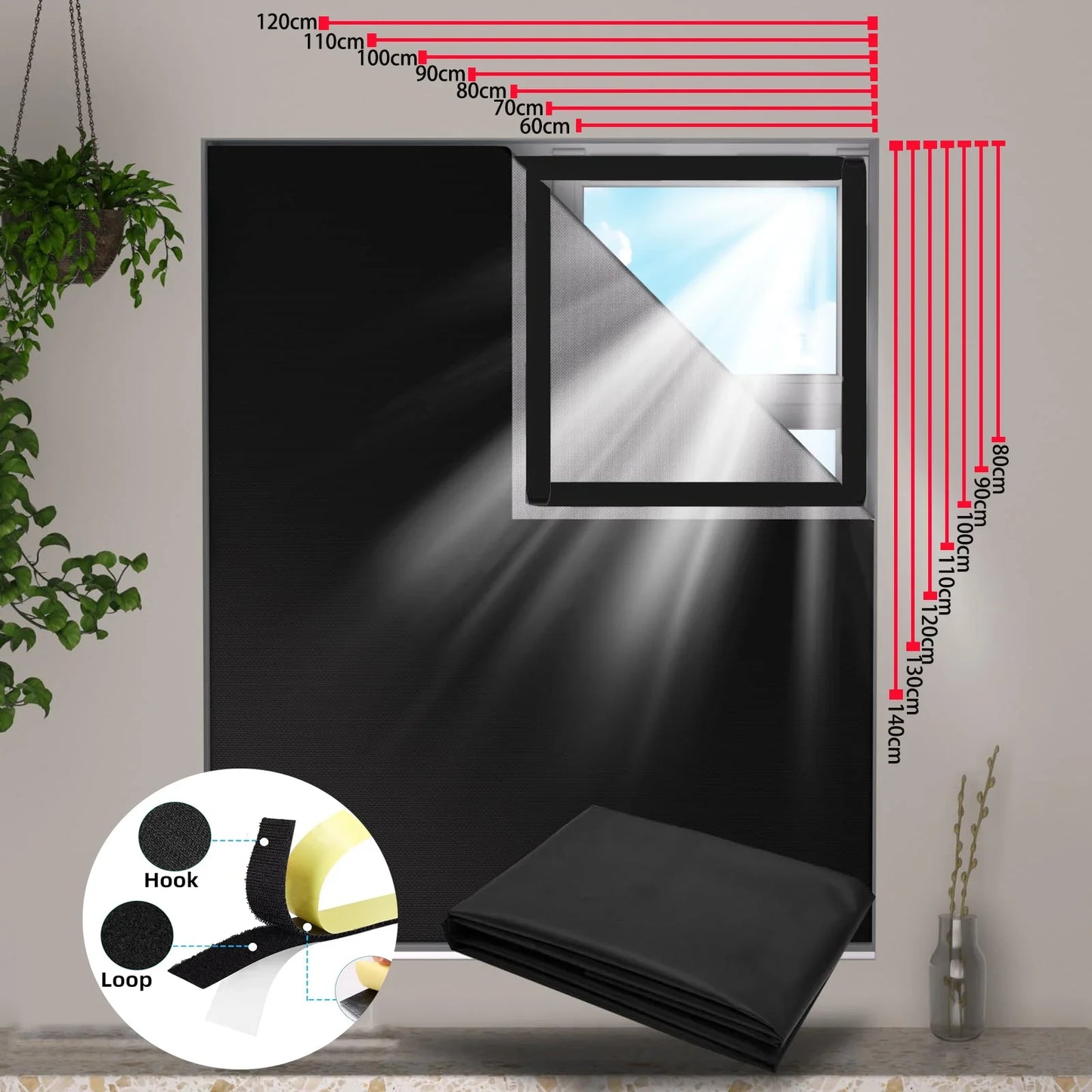 Customizable Blackout Curtain - 100% Light Blocking Portable Window Shades 0